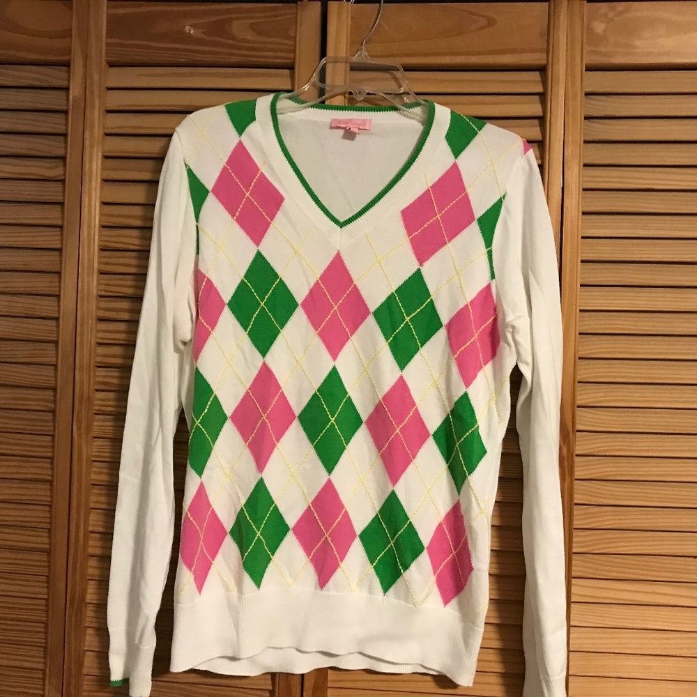 Lilly Pulitzer Woman’s Argyle Sweater XL